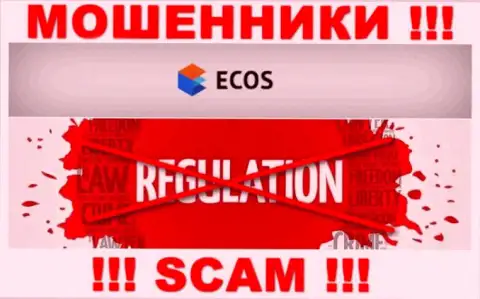 На сайте мошенников Ecos Am не говорится о их регуляторе - его попросту нет