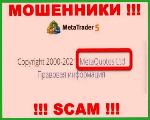 MetaQuotes Ltd - это контора, владеющая internet разводилами MetaTrader5