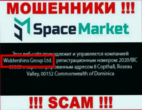 На официальном сайте SpaceMarket отмечено, что данной компанией управляет Widdershins Group Ltd