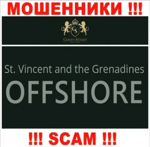 Регистрация GoldenStanley Com на территории St. Vincent and the Grenadines, позволяет накалывать наивных людей