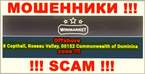 Офшорный адрес расположения WinMarket Io - 8 Copthall, Roseau Valley, 00152 Commonwelth of Dominika