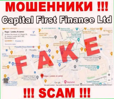 На сайте мошенников Capital First Finance опубликована фейковая инфа относительно юрисдикции