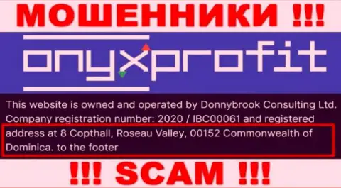 8 Copthall, Roseau Valley, 00152 Commonwealth of Dominica - это офшорный адрес регистрации Donnybrook Consulting Ltd, откуда МОШЕННИКИ лишают средств клиентов