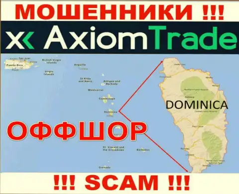 AxiomTrade специально скрываются в офшоре на территории Commonwealth of Dominica, интернет-аферисты