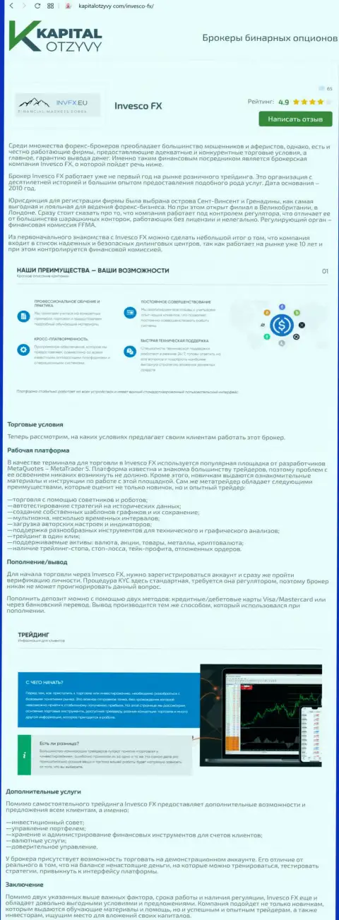 Обзор forex брокера INVFX Eu, взятый с веб-сайта KapitalOtzyvy Com