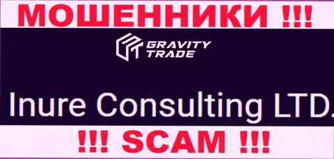 Юридическим лицом, владеющим кидалами Gravity-Trade Com, является Inure Consulting LTD