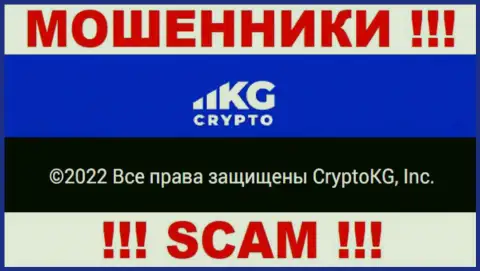 Крипто КГ - юр лицо internet-мошенников компания CryptoKG, Inc