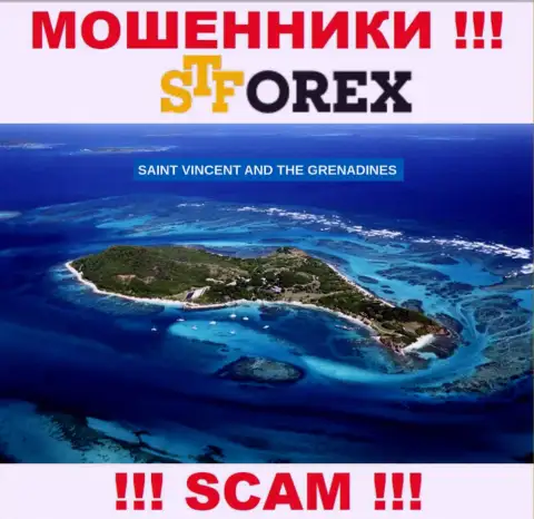 ST Forex - это internet-мошенники, имеют оффшорную регистрацию на территории St. Vincent and the Grenadines
