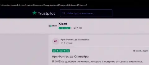 Мнения пользователей internet сети о ФОРЕКС компании Киексо Ком на сайте trustpilot com
