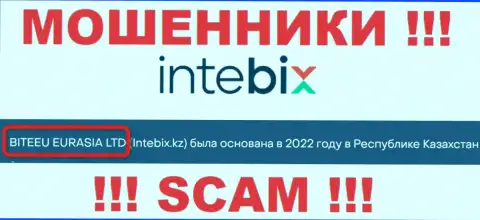 Свое юр. лицо компания Intebix не скрыла - это BITEEU EURASIA Ltd