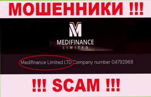 Medi Finance будто бы владеет компания Medifinance Limited LTD