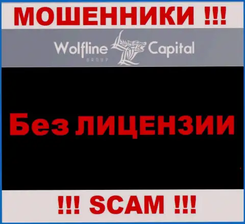 Нереально отыскать сведения о лицензии мошенников WolflineCapital - ее попросту нет !
